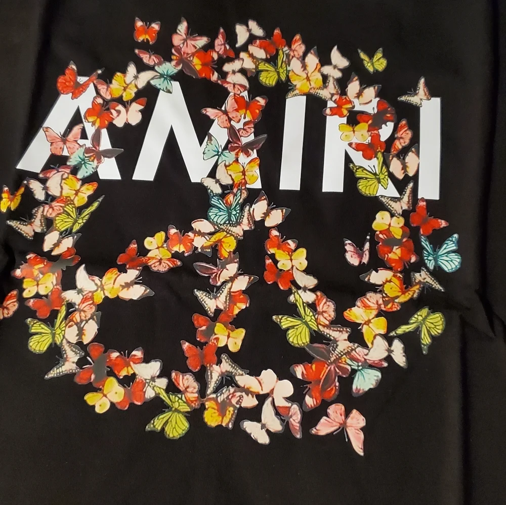 Amiri peace butterfly fly t shirt mens large black - Picture 2 of 5